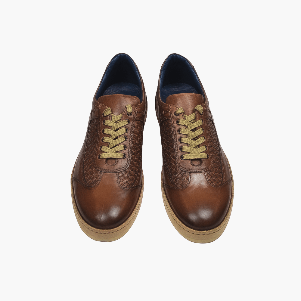 Brown Leather Trainers - Angelo Galasso - Luxury Italian Menswear London