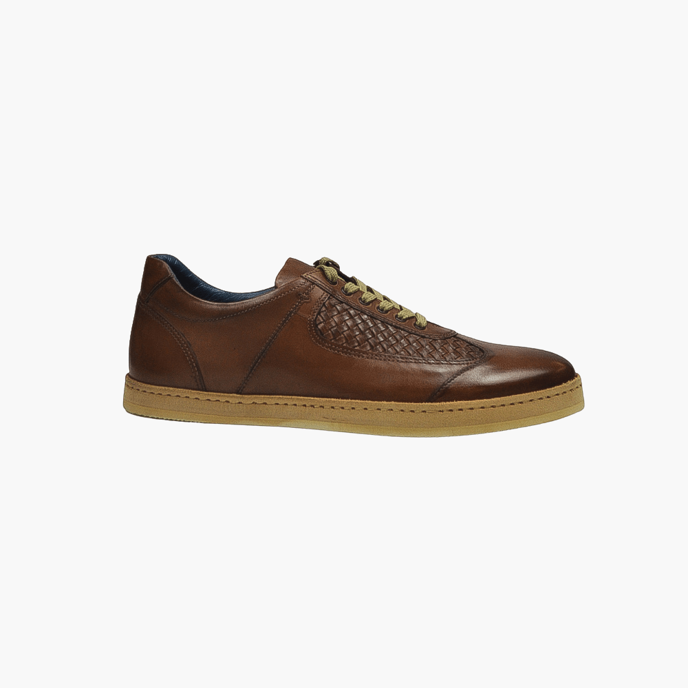 Brown Leather Trainers - Angelo Galasso - Luxury Italian Menswear London