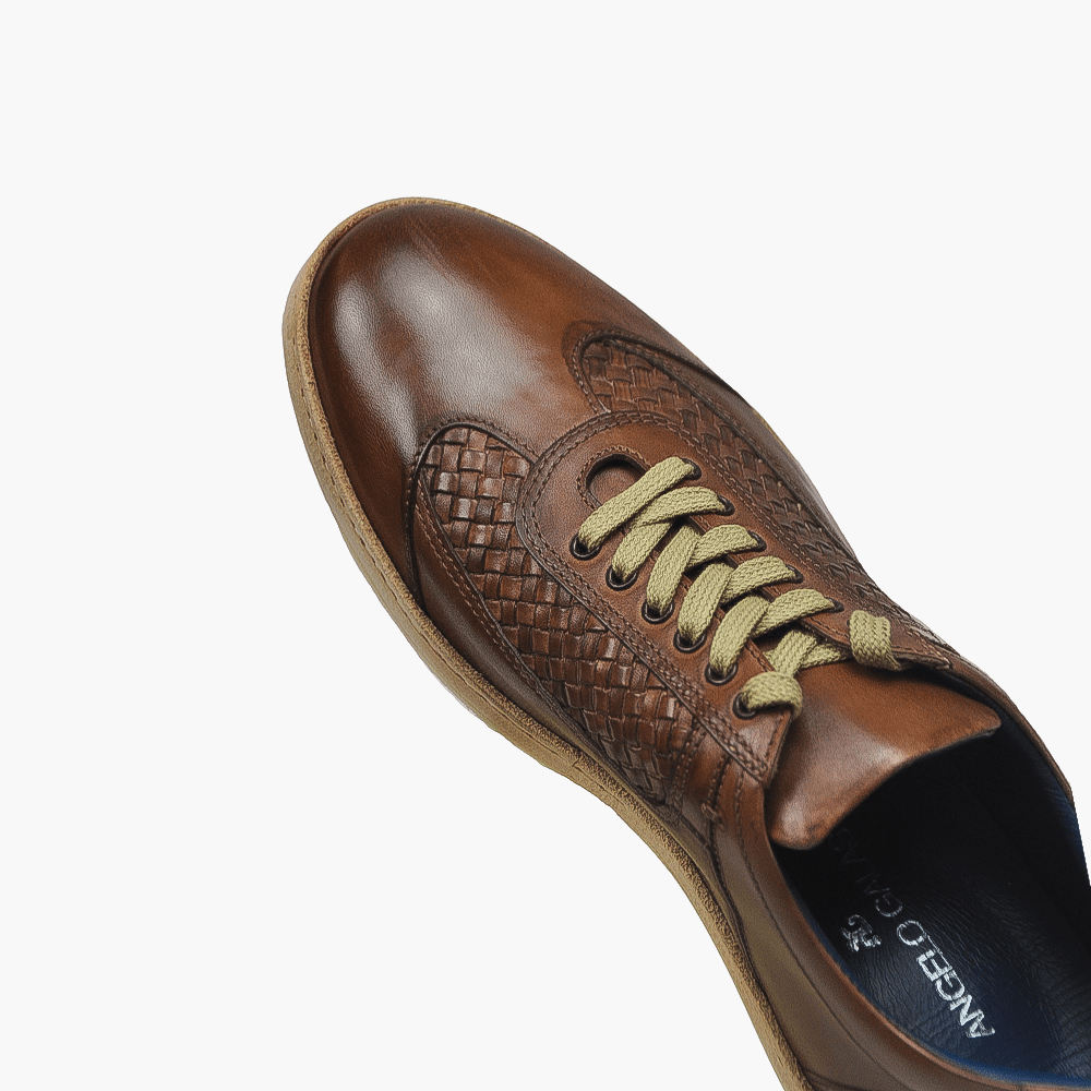 Brown Leather Trainers - Angelo Galasso - Luxury Italian Menswear London