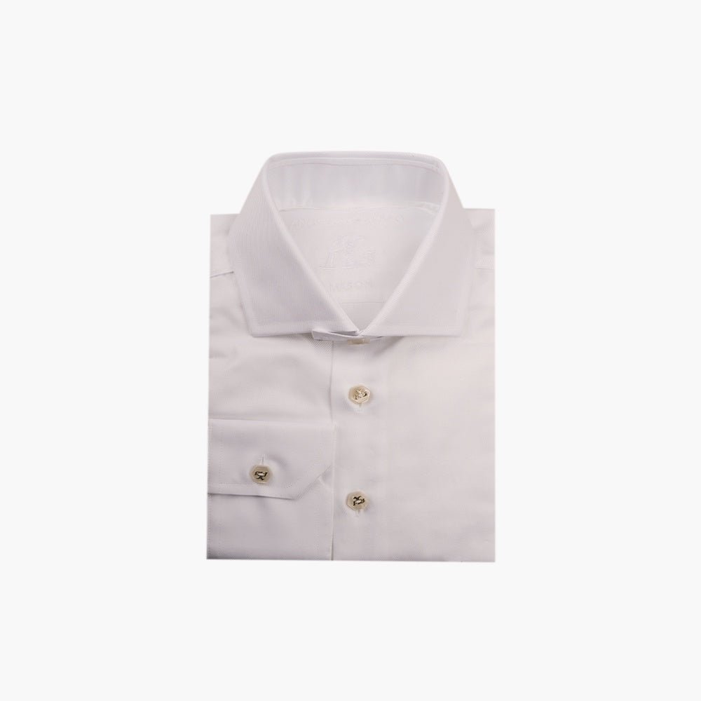 White Classic Cotton Mason Shirt - Angelo Galasso - Luxury Italian Menswear London