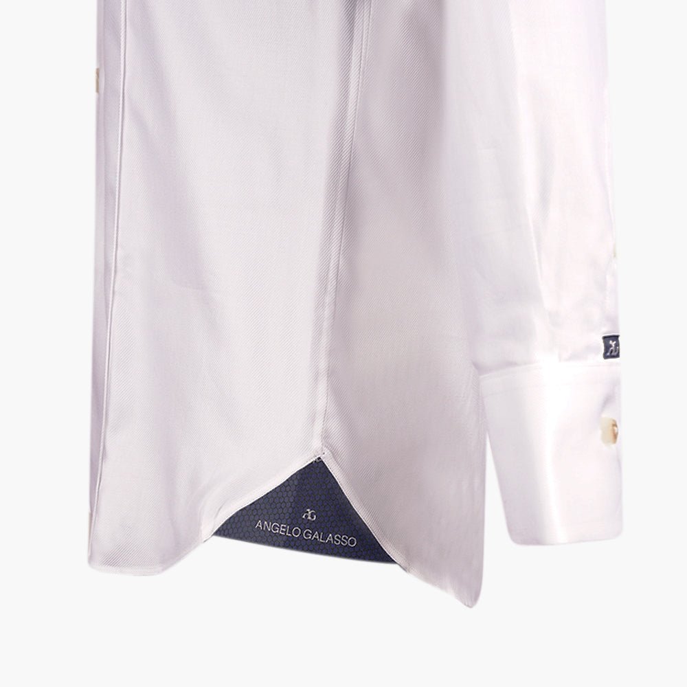 White Classic Cotton Mason Shirt - Angelo Galasso - Luxury Italian Menswear London