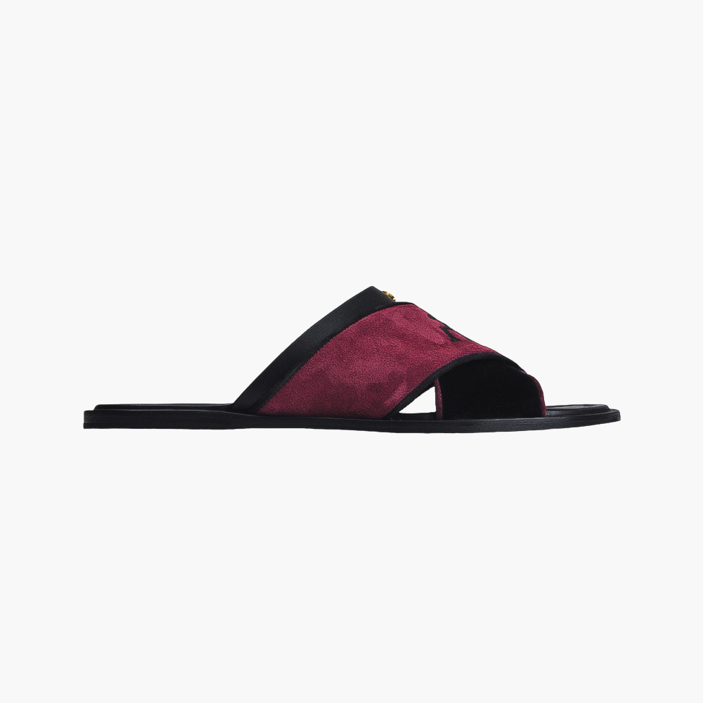 Black & Purple Cross Strap Sandal - AG21SSVAN04