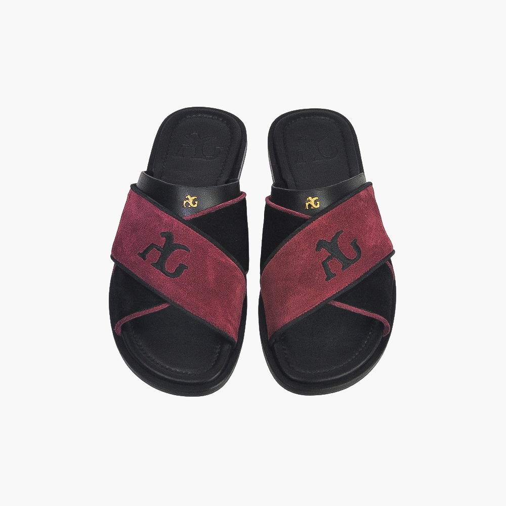 Black & Purple Cross Strap Sandal - AG21SSVAN04