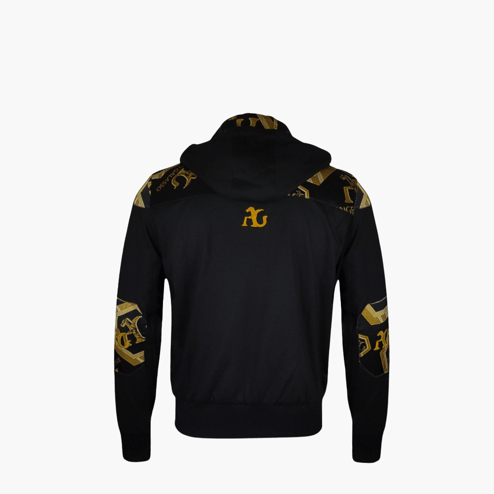 Black & Bronze Custom Printed Silk Tracksuit - Angelo Galasso - Luxury Italian Menswear London