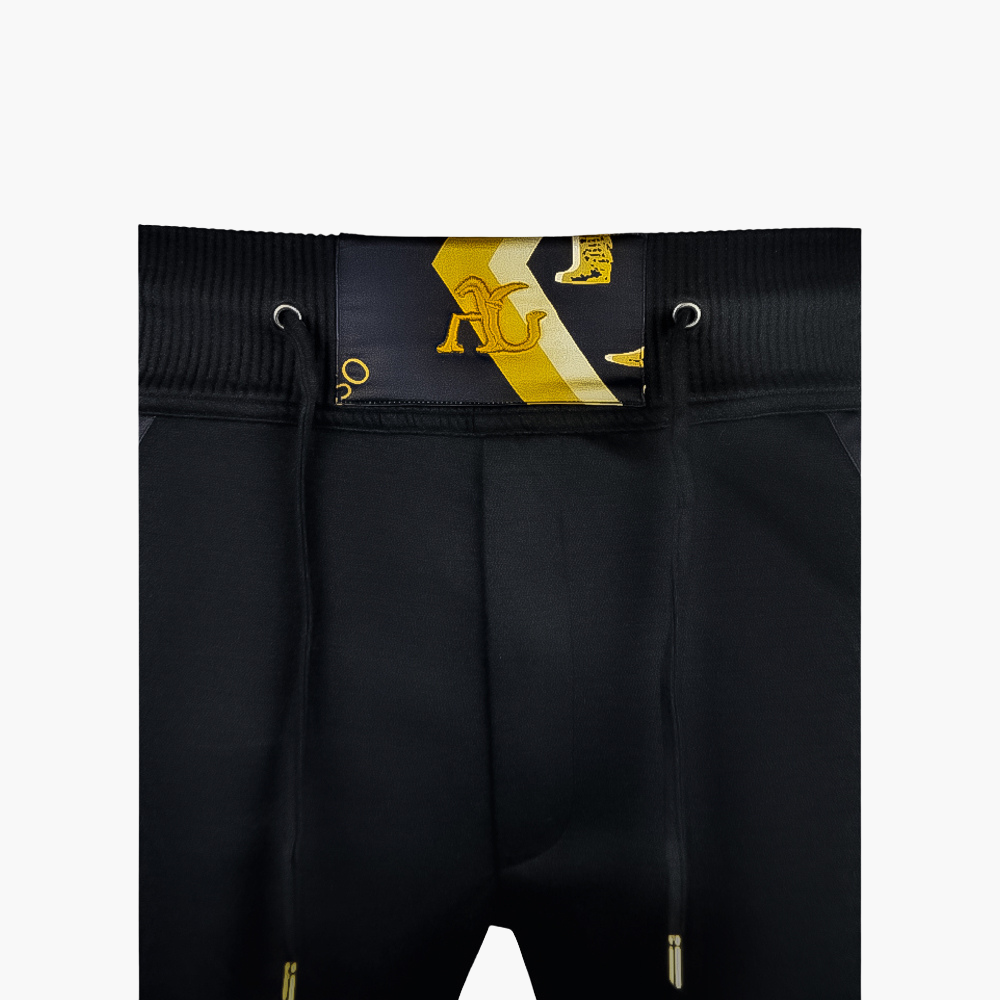 Black & Bronze Custom Printed Silk Tracksuit - AG22W0TRA03