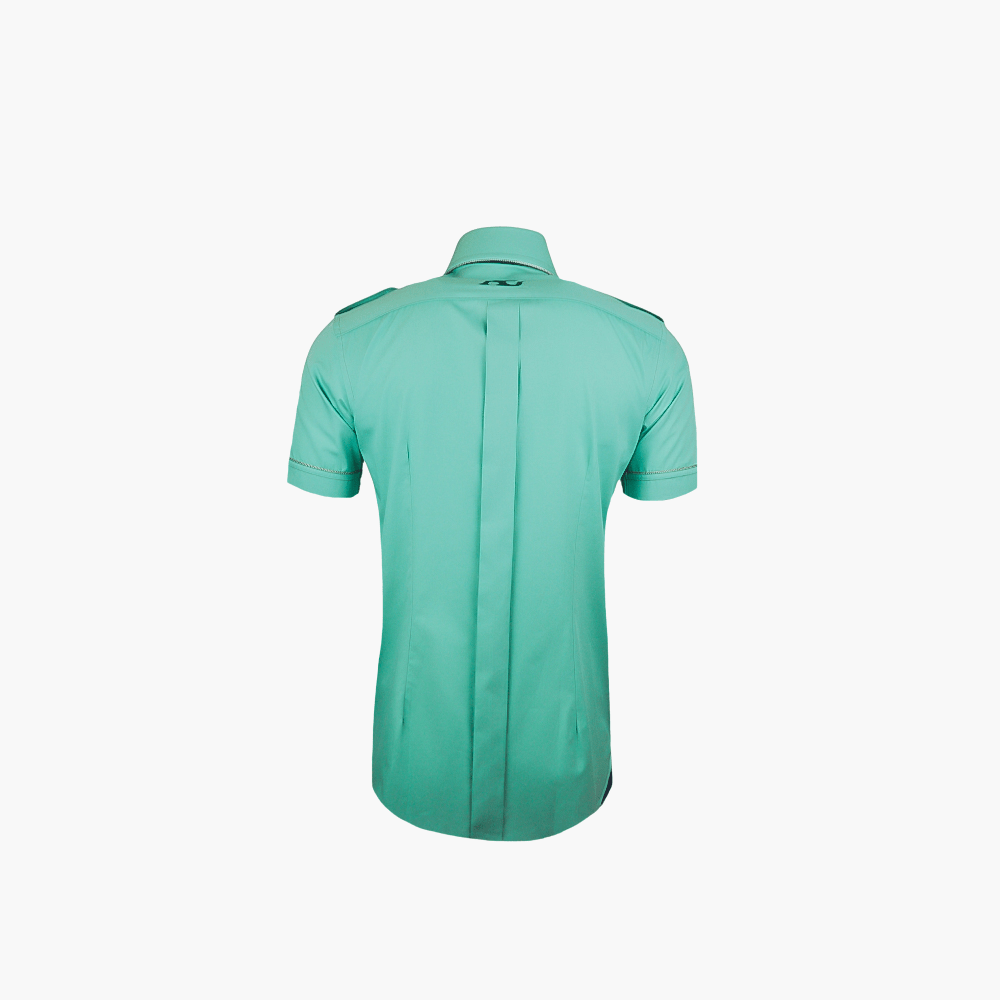 Green Short Sleeves Portofino/Mason Shirt - Angelo Galasso - Luxury Italian Menswear London