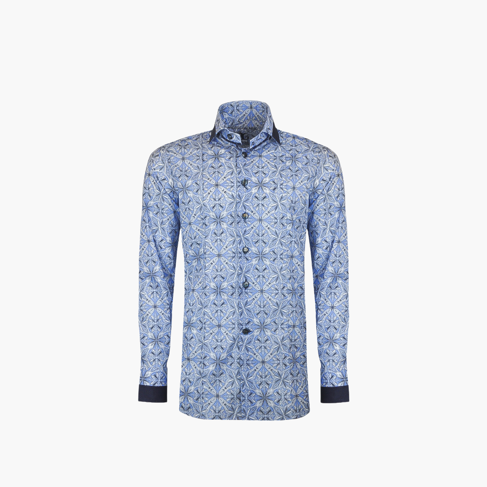 Blue Floral Print Mason Shirt