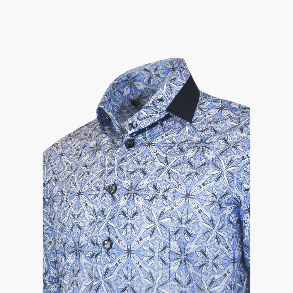 Blue Floral Print Mason Shirt