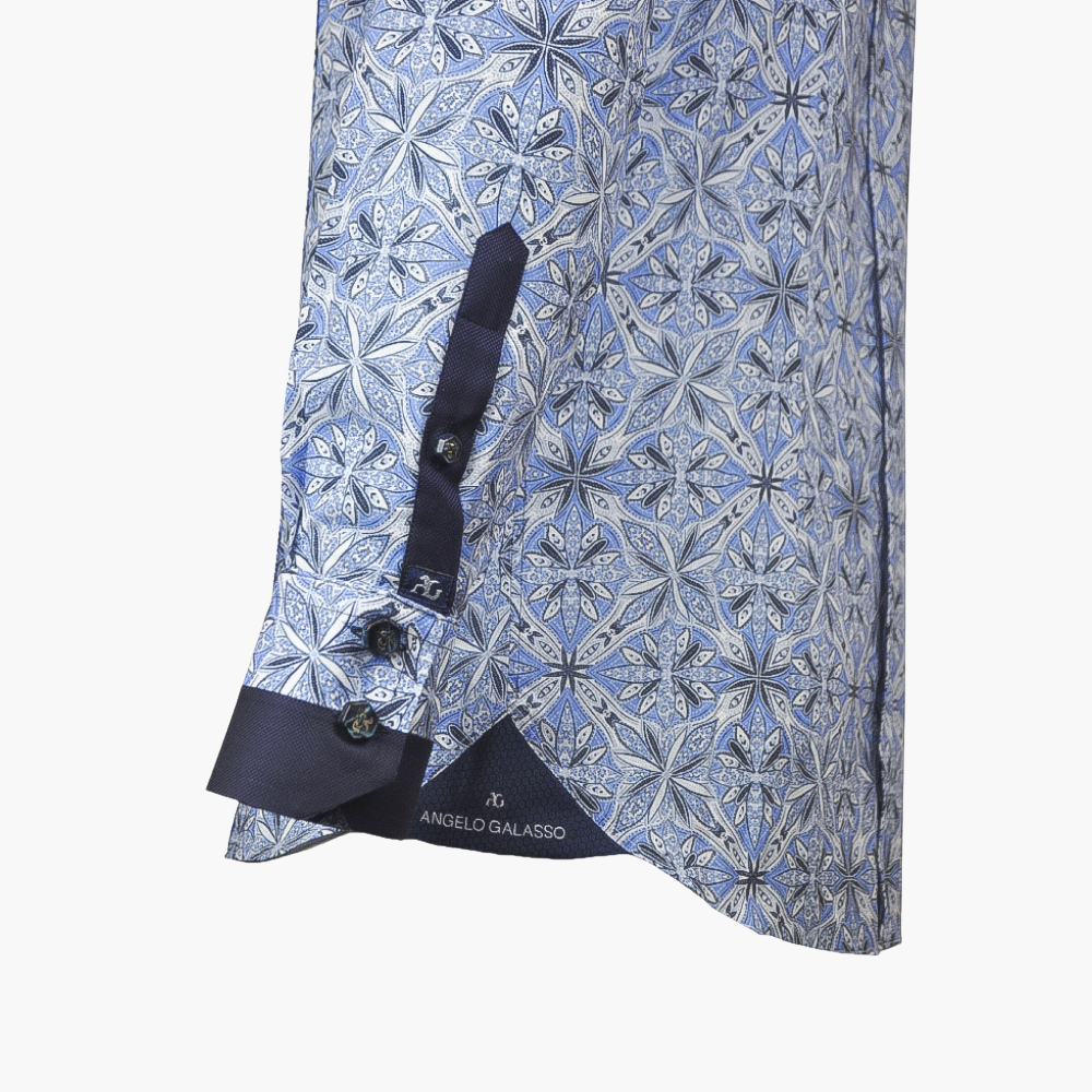 Blue Floral Print Mason Shirt