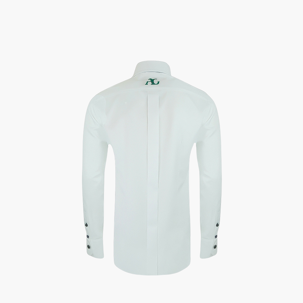 White Mason Shirt Green Details -
