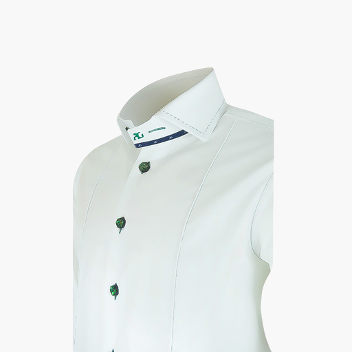 White Mason Shirt Green Details -