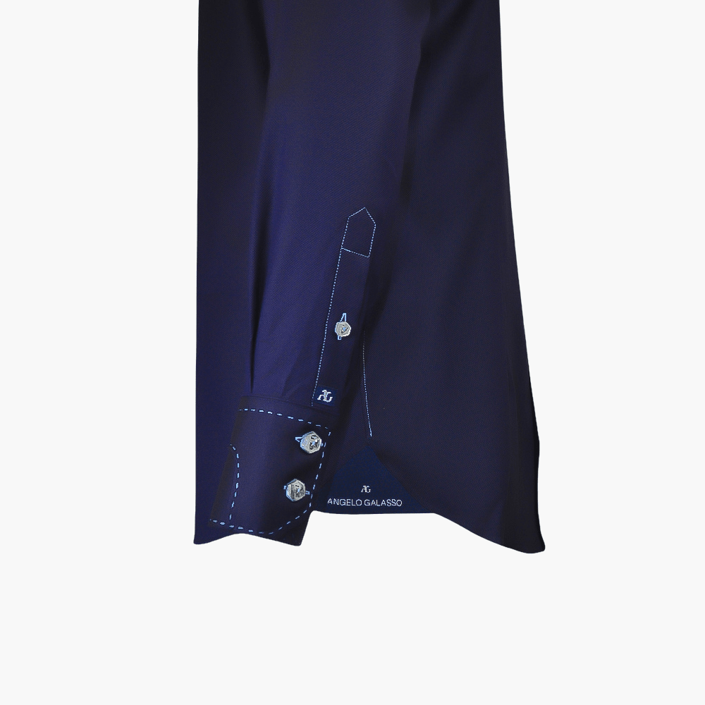Blue Watch Cuff Mason Shirt - Angelo Galasso - Luxury Italian Menswear London
