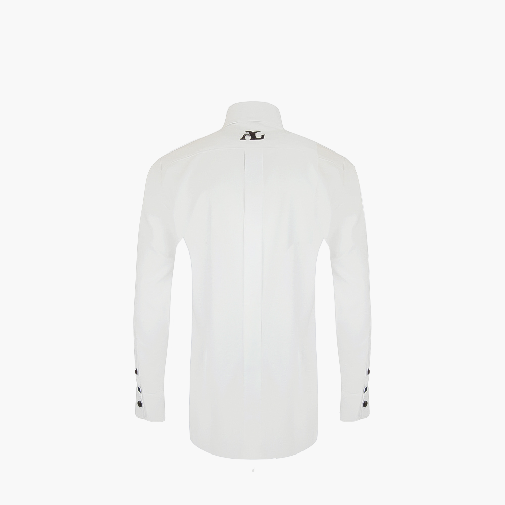 White Mason Shirt Brown Details -