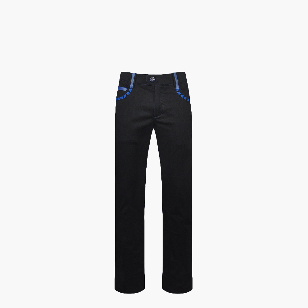 Blue AG Dragon Leather Inserts Jeans -