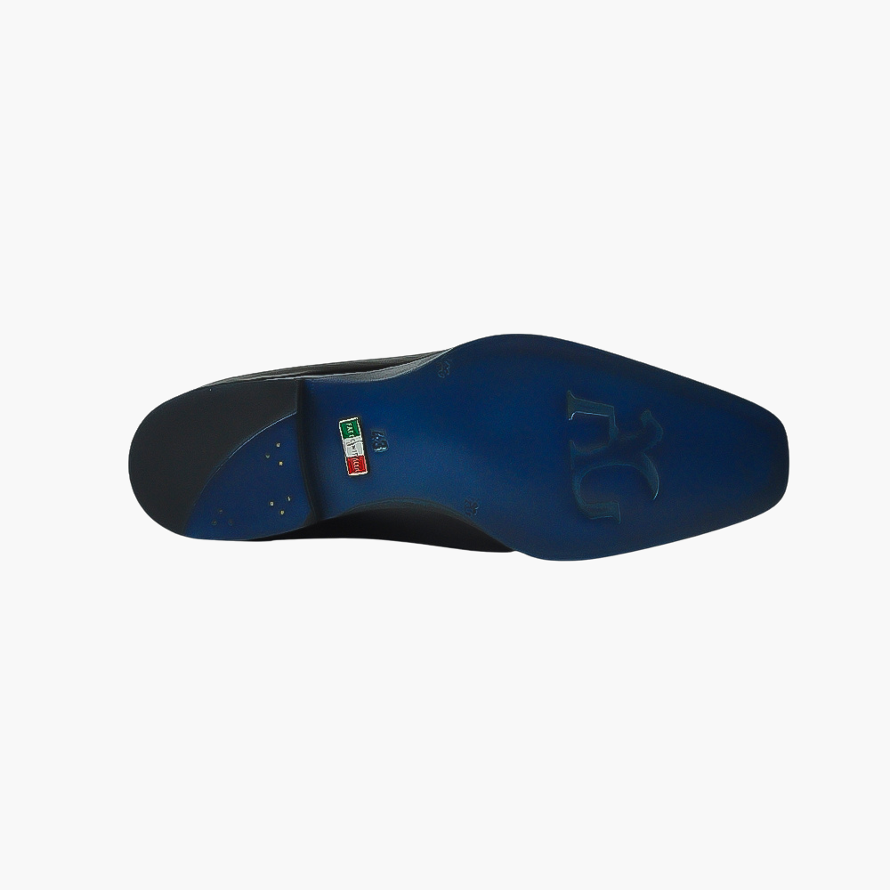 Black Patent Hexagonal Slip-on Shoes - AG22WSGAL15 ANGELO GALASSO