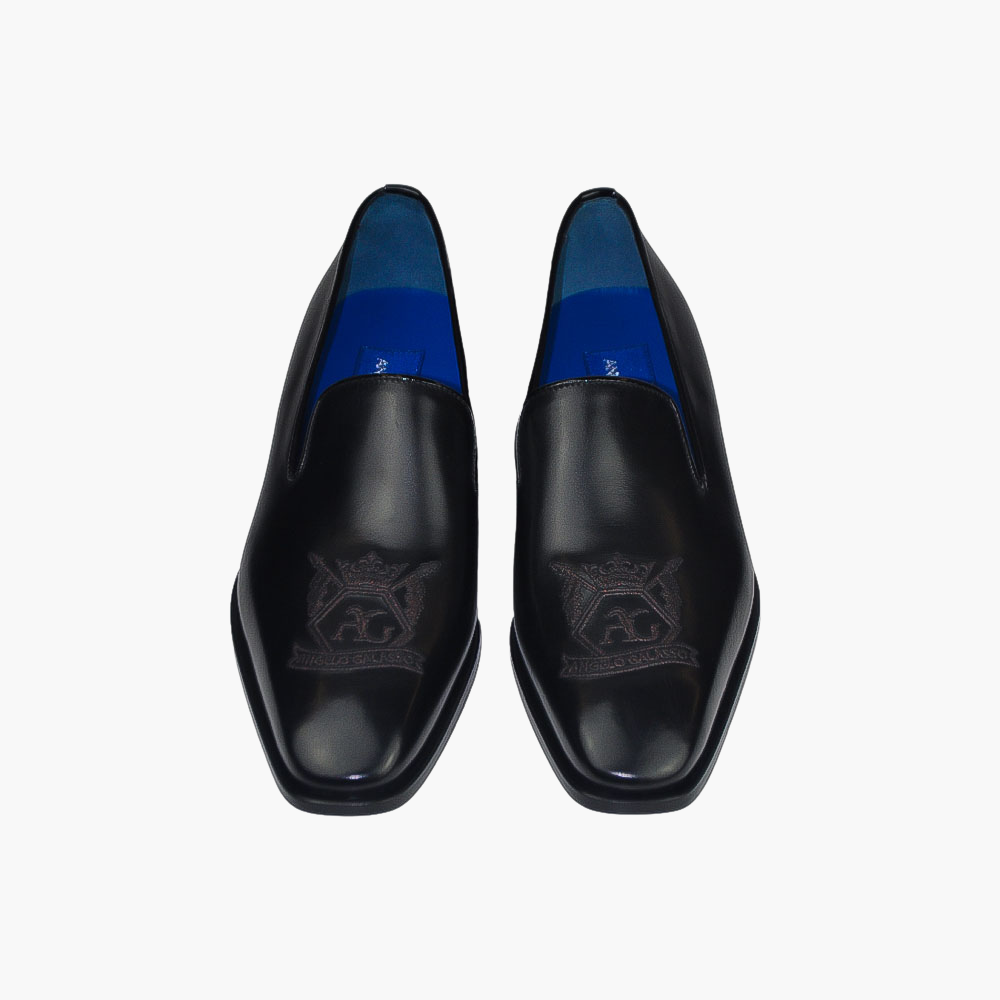 Black Hexagonal Slip On Shoes - AG22WSGAL18