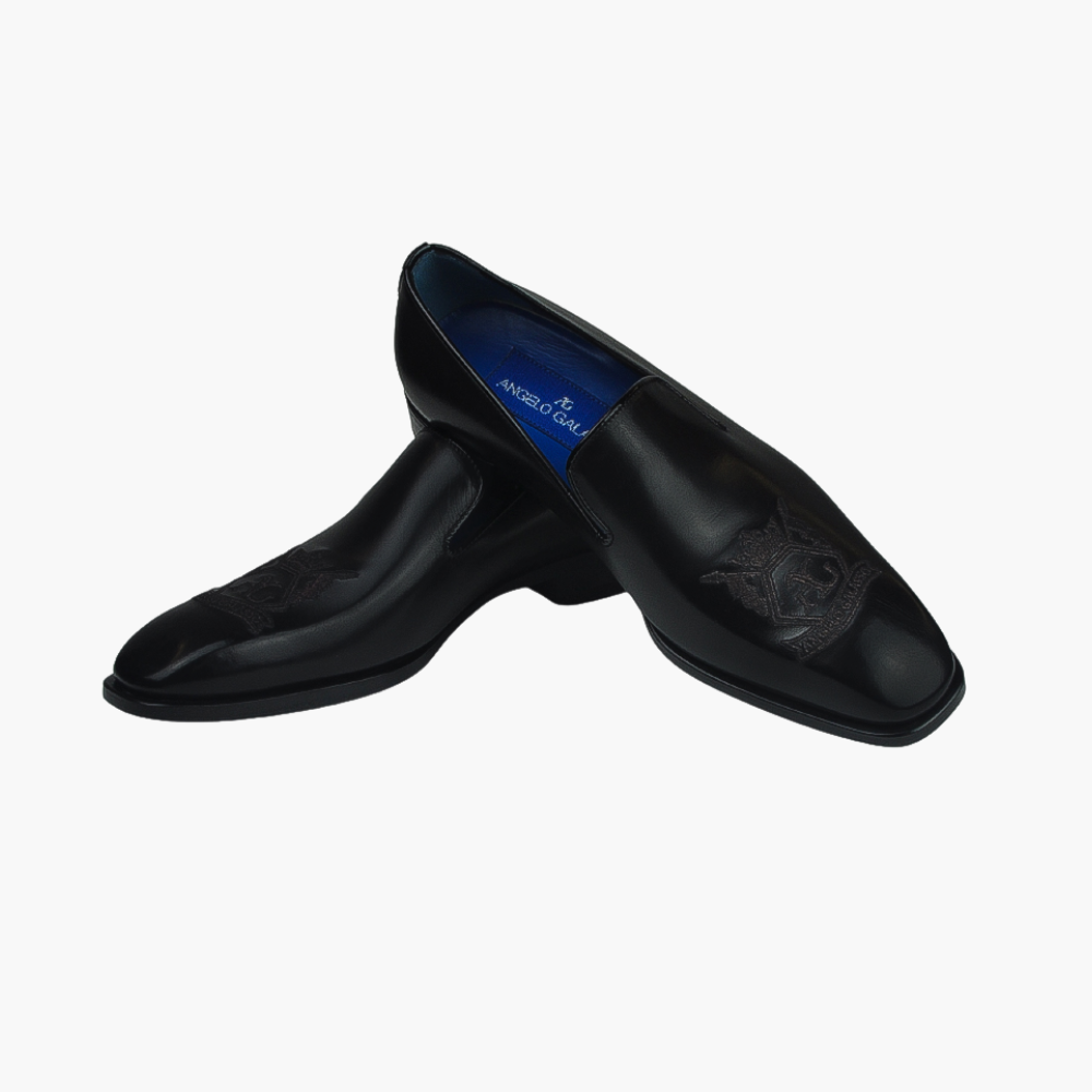 Black Hexagonal Slip On Shoes - AG22WSGAL18