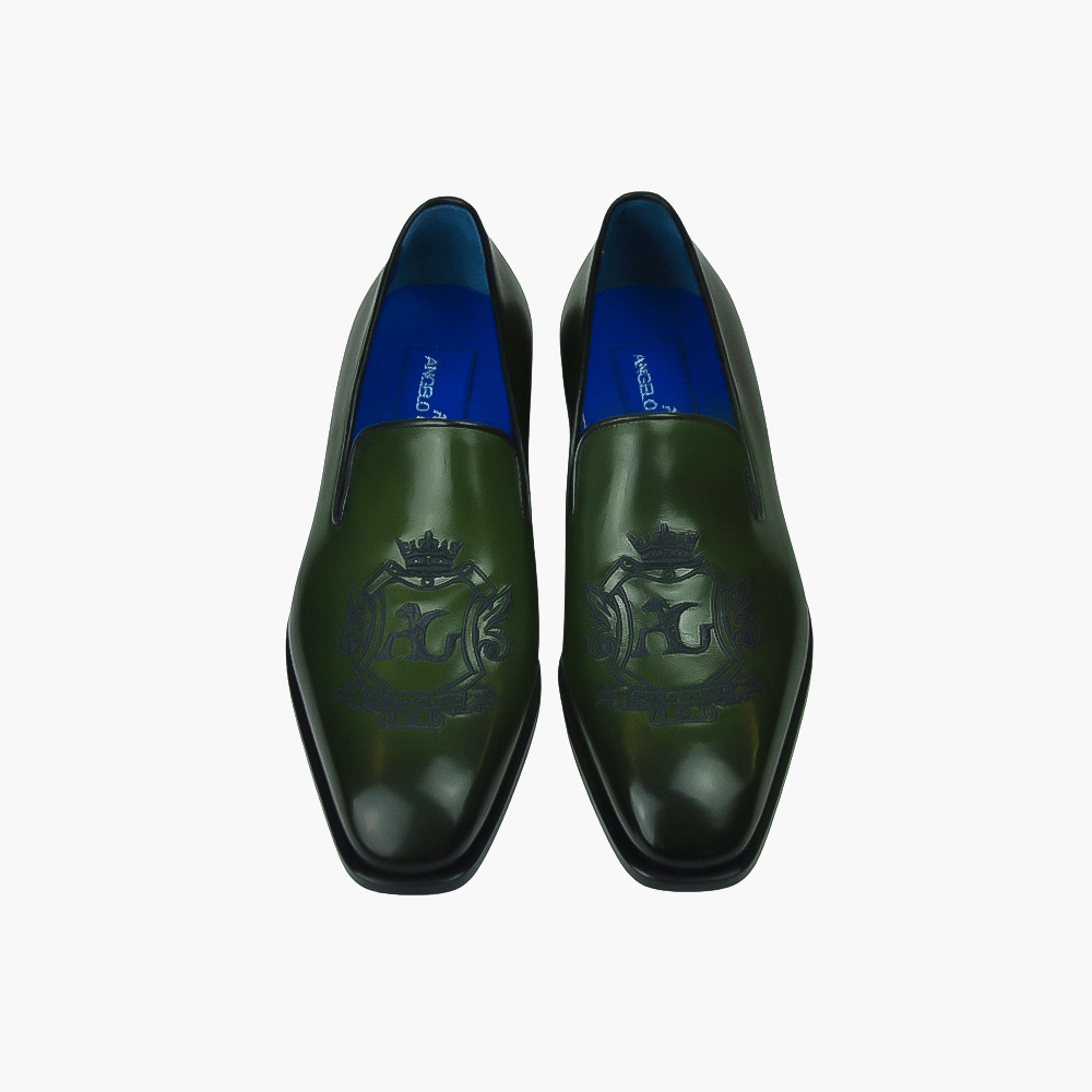 Green Araldica Slip On - Angelo Galasso - Luxury Italian Menswear London