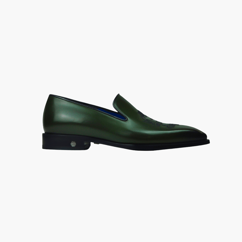 Green Araldica Slip On - Angelo Galasso - Luxury Italian Menswear London