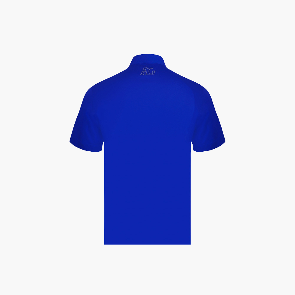 Blue Hexagonal Frisee Polo - AG22WTPLO03FL