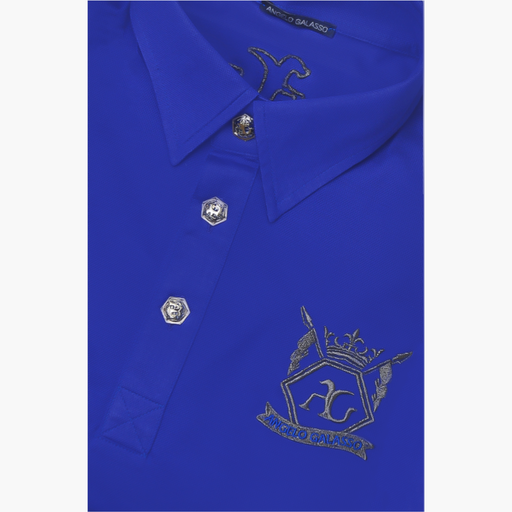 Blue Hexagonal Frisee Polo - AG22WTPLO03FL