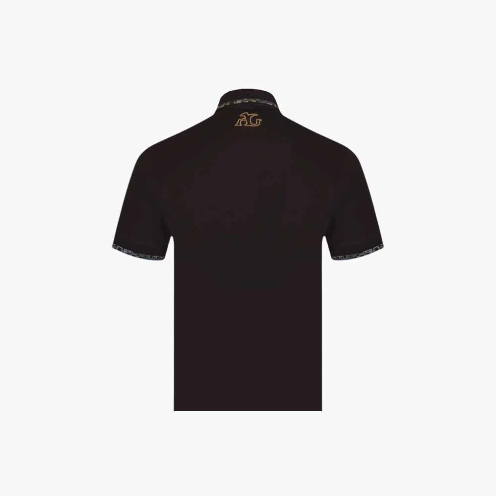 Brown Hexagonal Frisee Polo - AG22WTPLO04FL