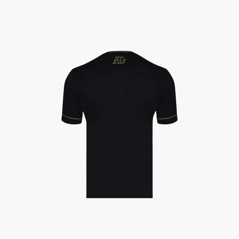 Black Araldica V-Neck T-Shirt - Angelo Galasso - Luxury Italian Menswear London