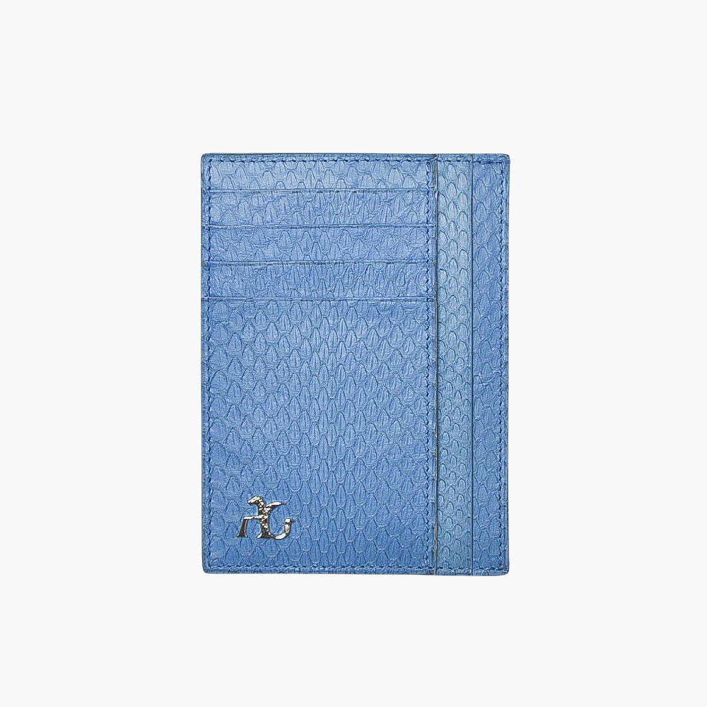 Celeste Blue Python Card Holder