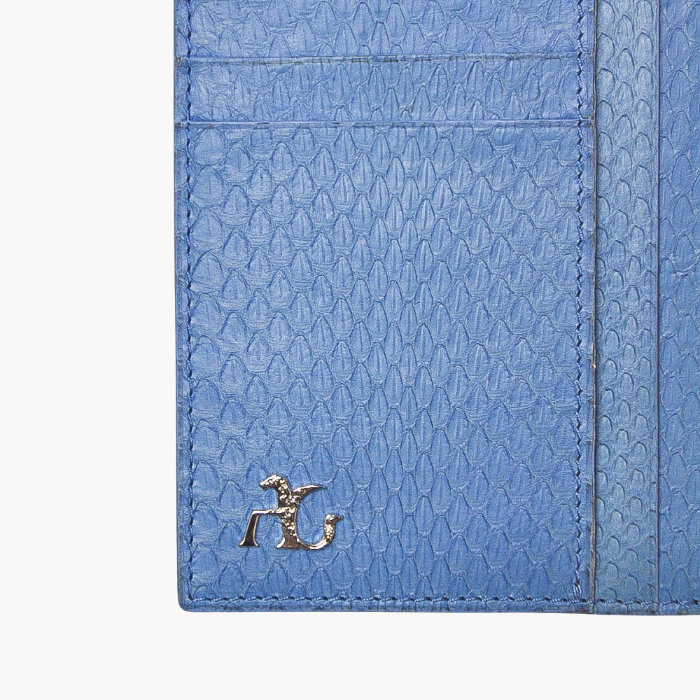 Celeste Blue Python Card Holder