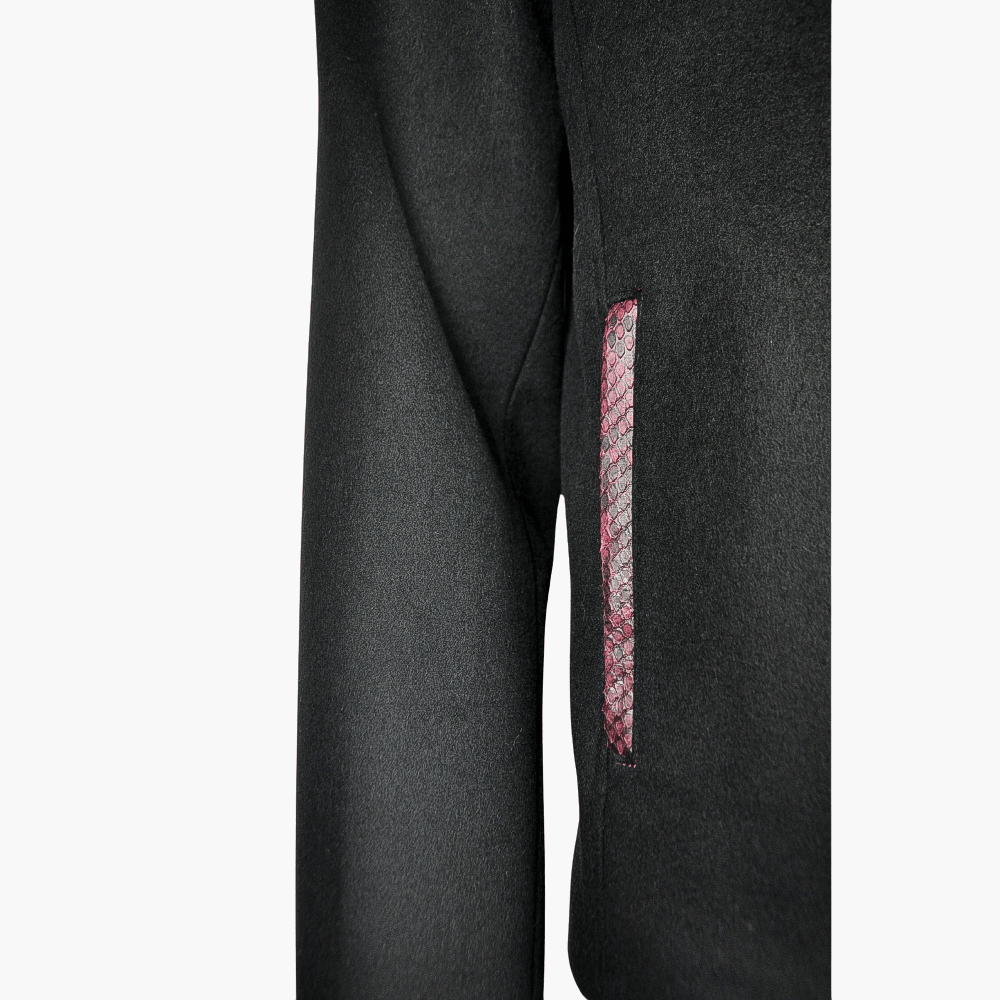 Black Cashmere Python Jacket with Mink Fur Collar - Angelo Galasso - Luxury Italian Menswear London