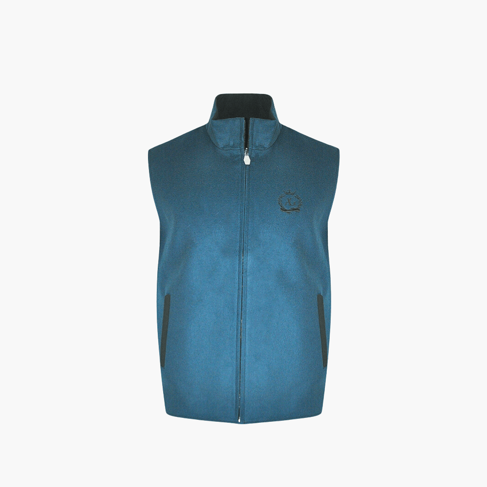 Green & Black Reversible Alloro Gilet - Angelo Galasso - Luxury Italian Menswear London
