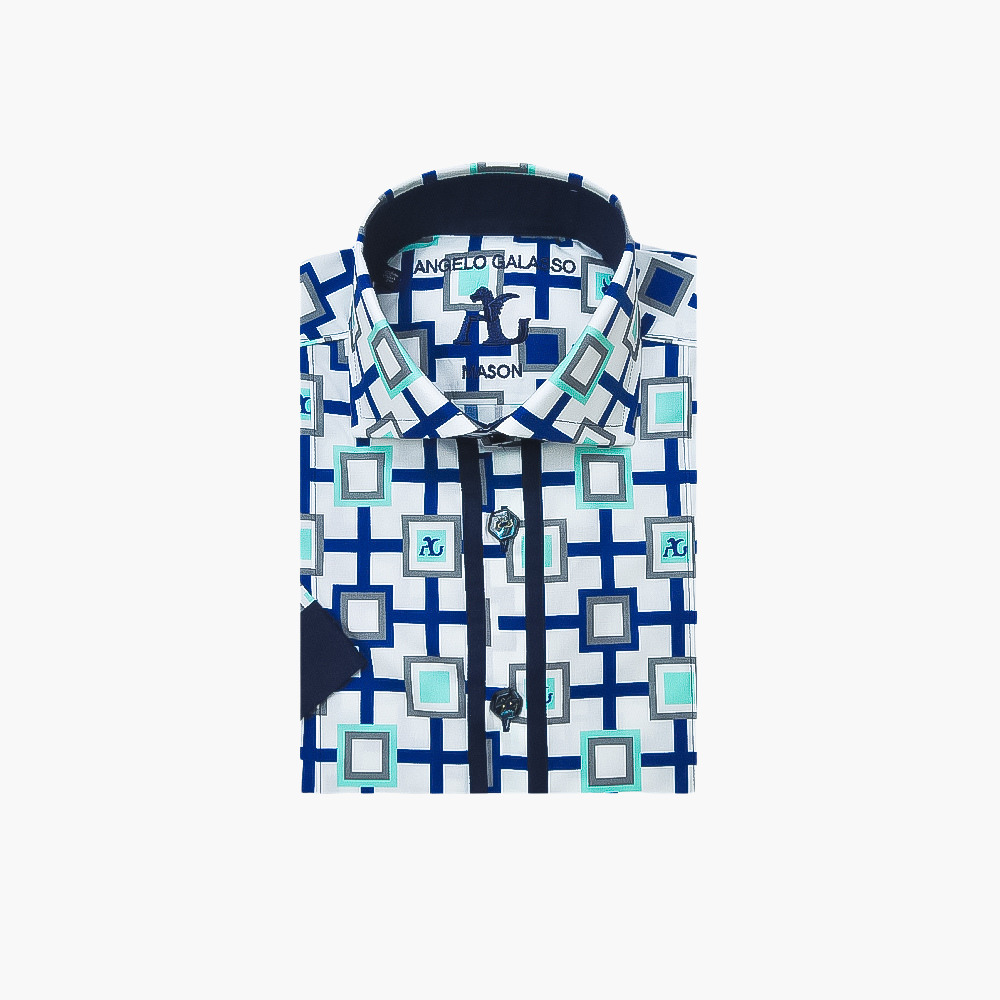 Square Custom Print Short Sleeves Mason Shirt