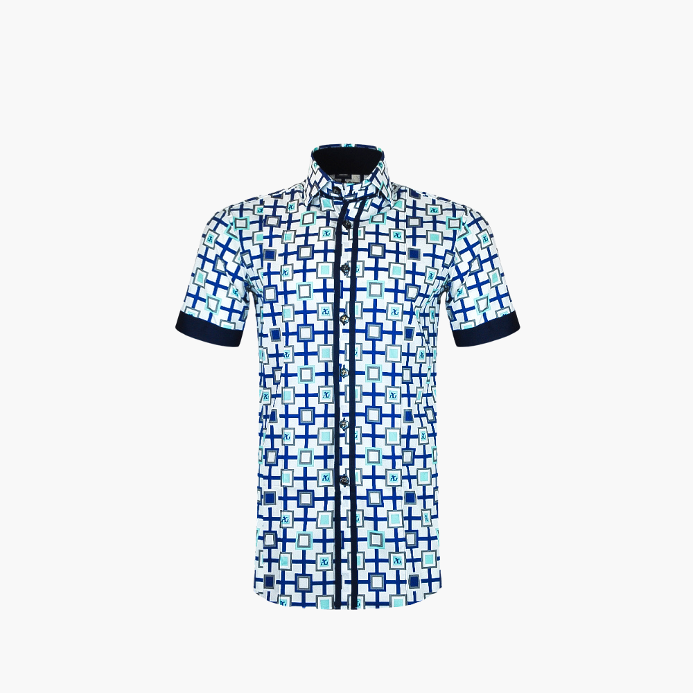 Square Custom Print Short Sleeves Mason Shirt