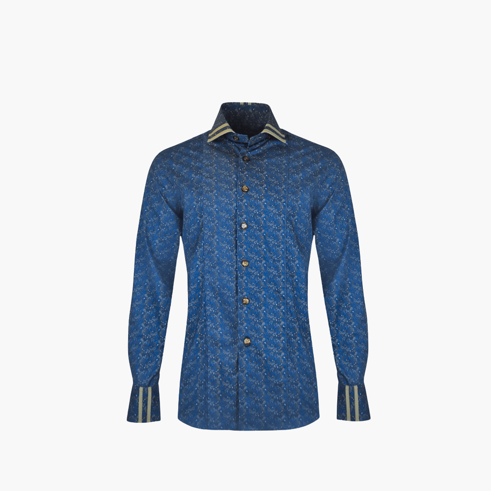 Angelo Galasso Blue Paisley Mason Shirt - Angelo Galasso - Luxury Italian Menswear London