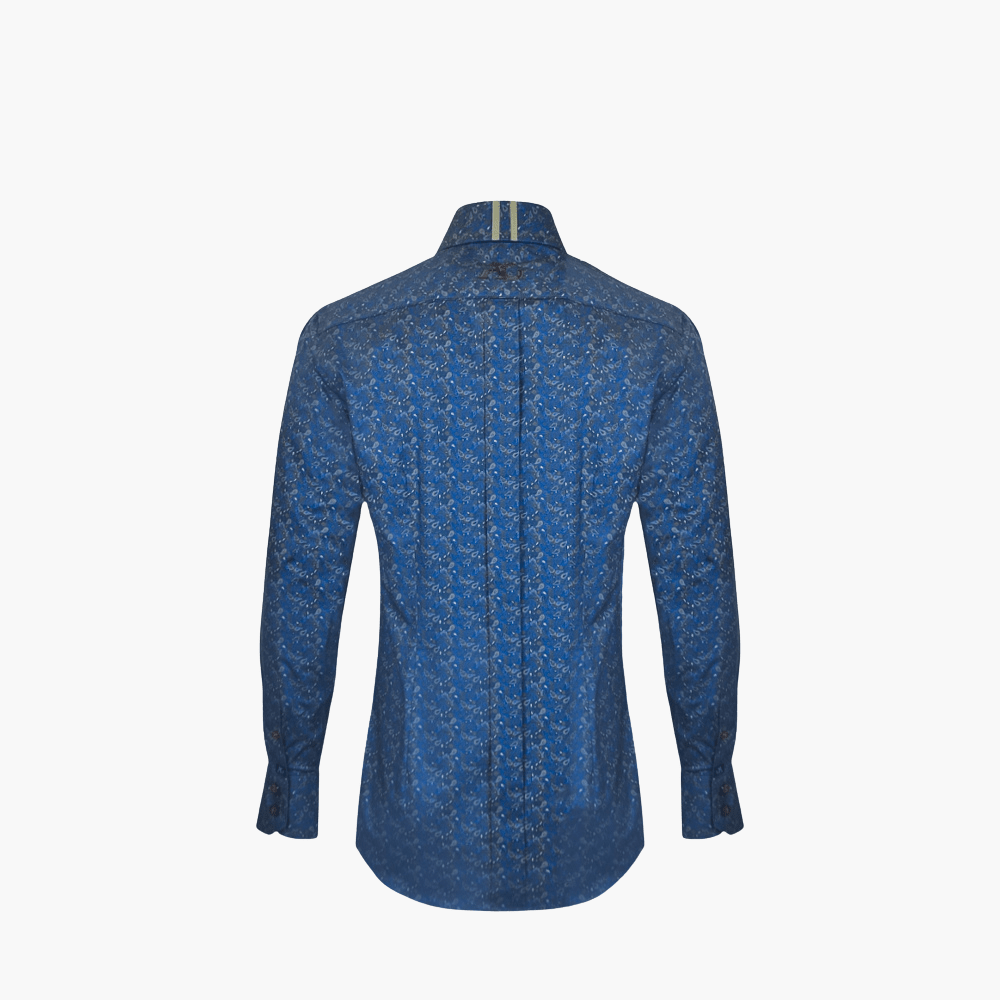 Angelo Galasso Blue Paisley Mason Shirt - Angelo Galasso - Luxury Italian Menswear London