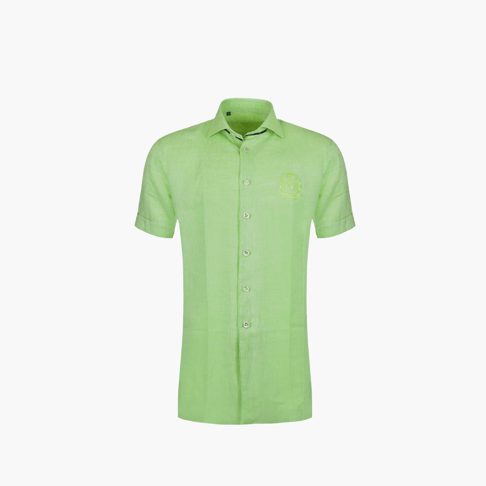 Green Short Sleeves Italia Shirt - Angelo Galasso - Luxury Italian Menswear London