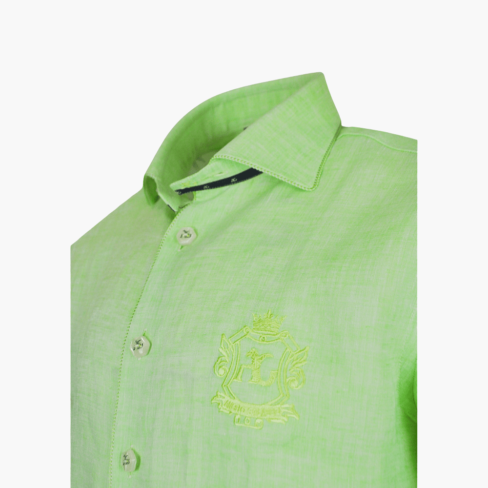 Green Short Sleeves Italia Shirt - Angelo Galasso - Luxury Italian Menswear London