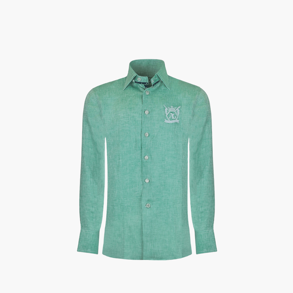 Green Hexagonal Corleone Shirt - Angelo Galasso - Luxury Italian Menswear London