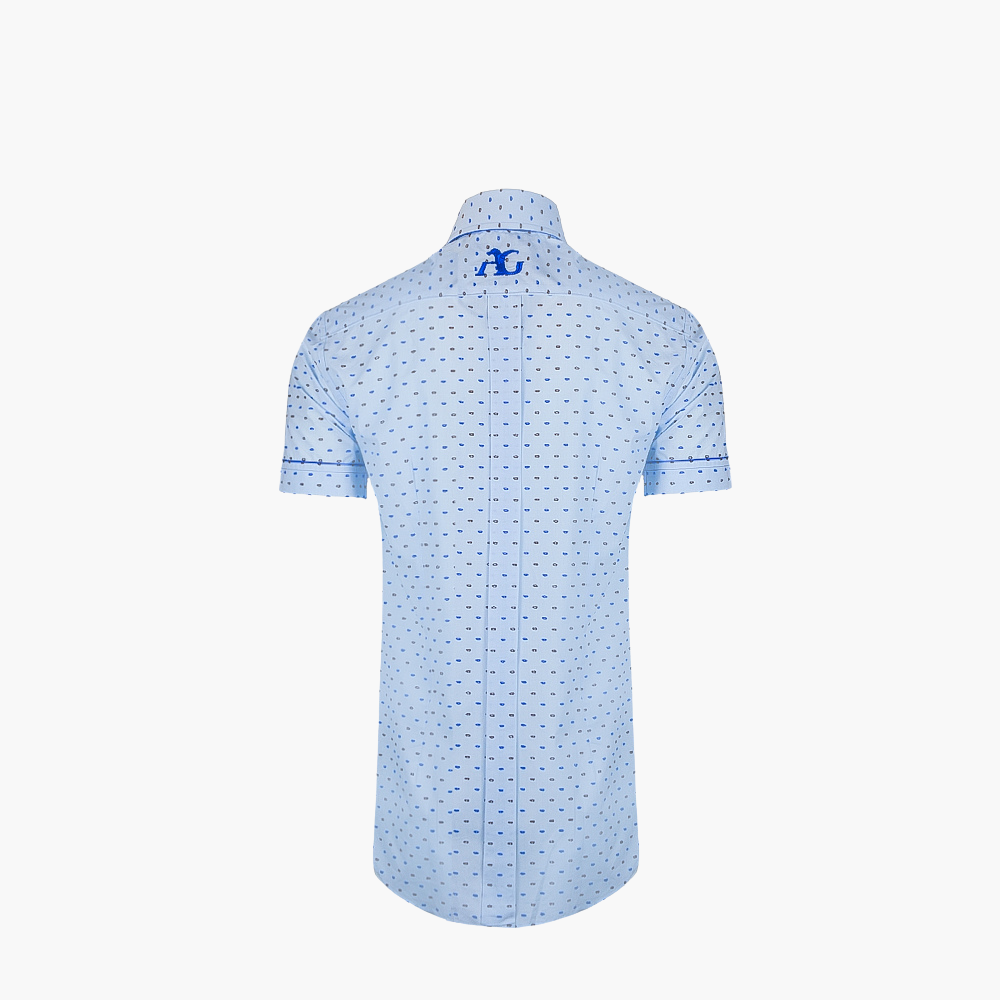 Blue  Fil Coupe  Short Sleeves Shirt