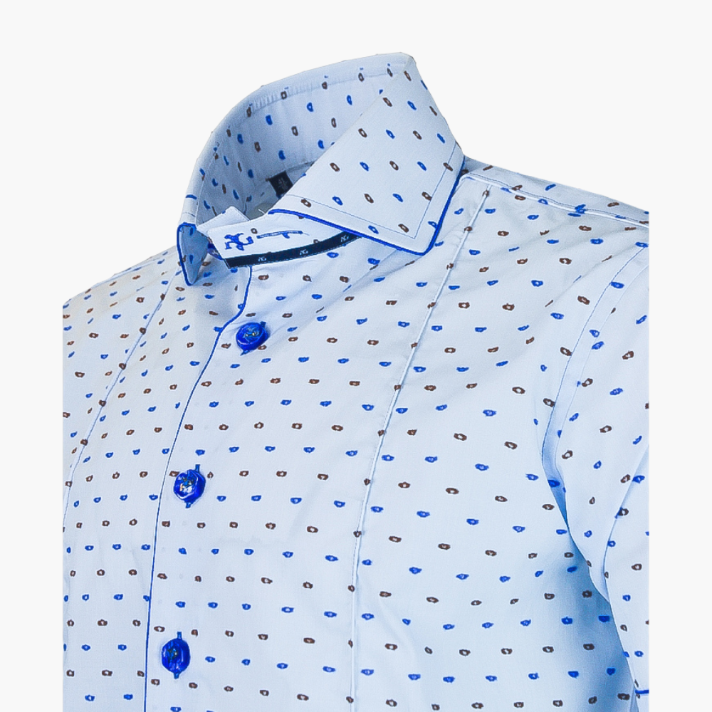 Blue  Fil Coupe  Short Sleeves Shirt