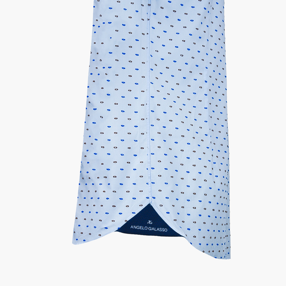 Blue  Fil Coupe  Short Sleeves Shirt