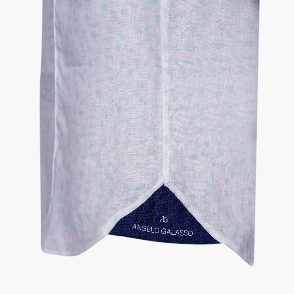 Green Pattern Short Sleeves Mason Shirt - Angelo Galasso - Luxury Italian Menswear London