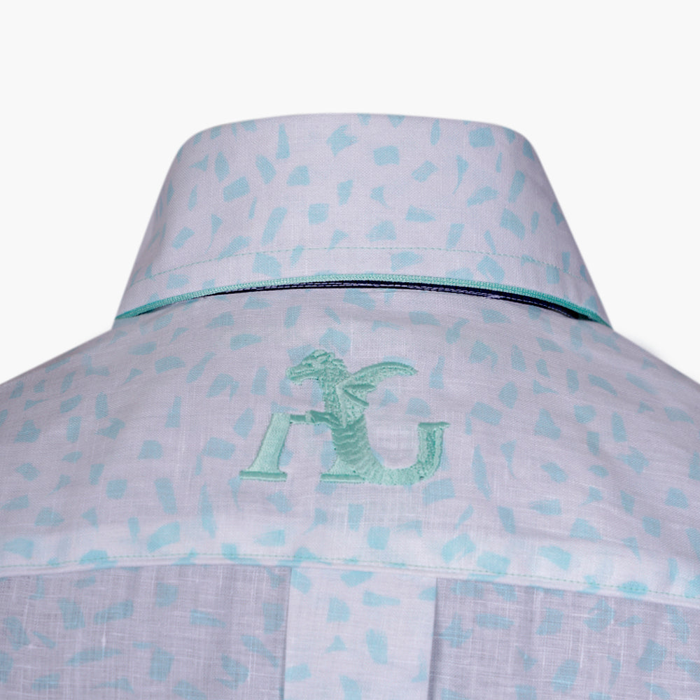 Green Pattern Short Sleeves Mason Shirt