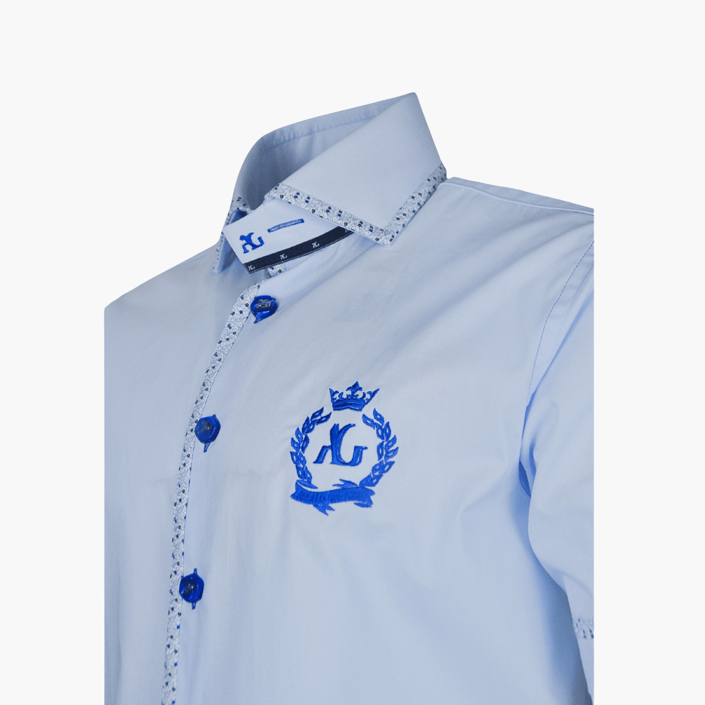 Light Blue Alloro Short Sleeves Mason Shirt - Angelo Galasso - Luxury Italian Menswear London