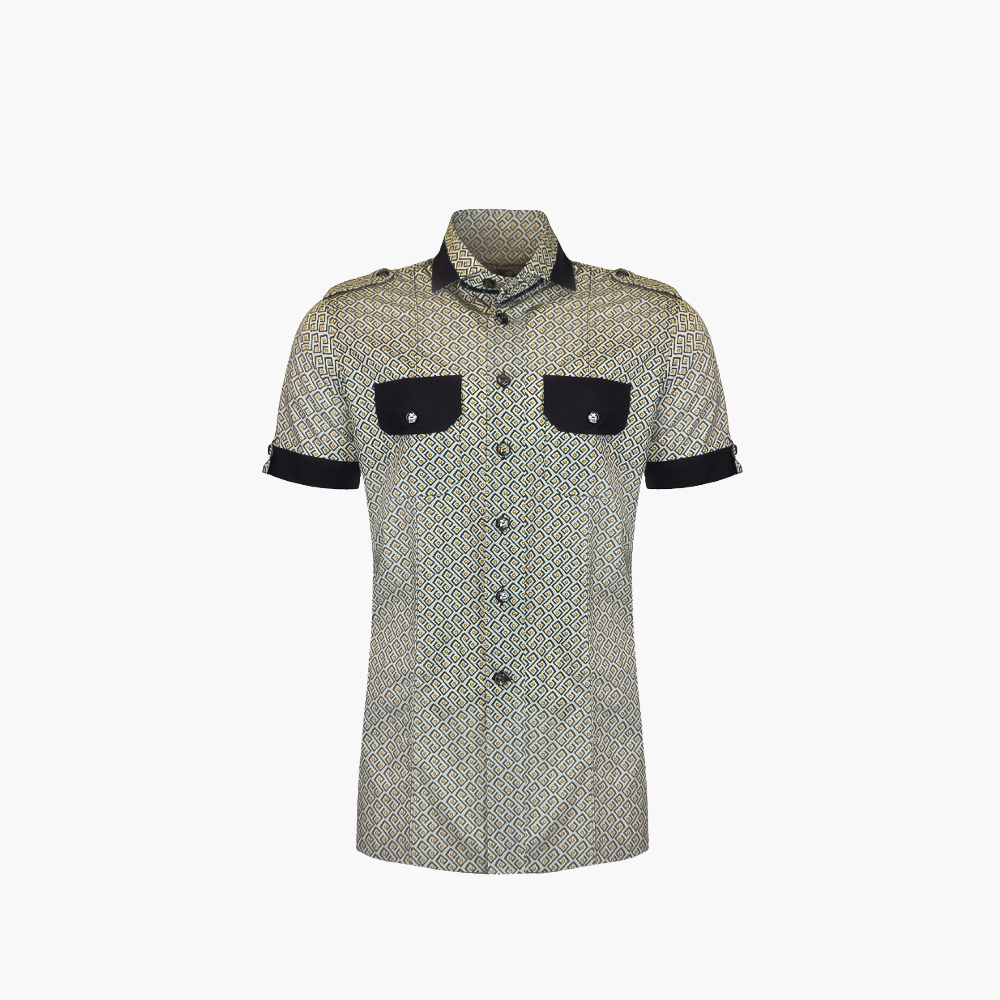 Fret Pattern Short Sleeves Mason Shirt