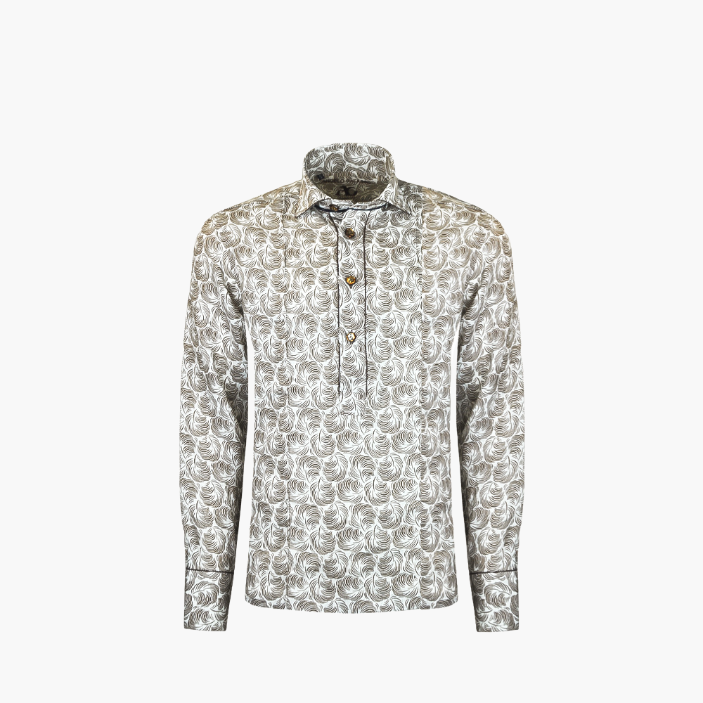 Brown Foliage Polo Shirt