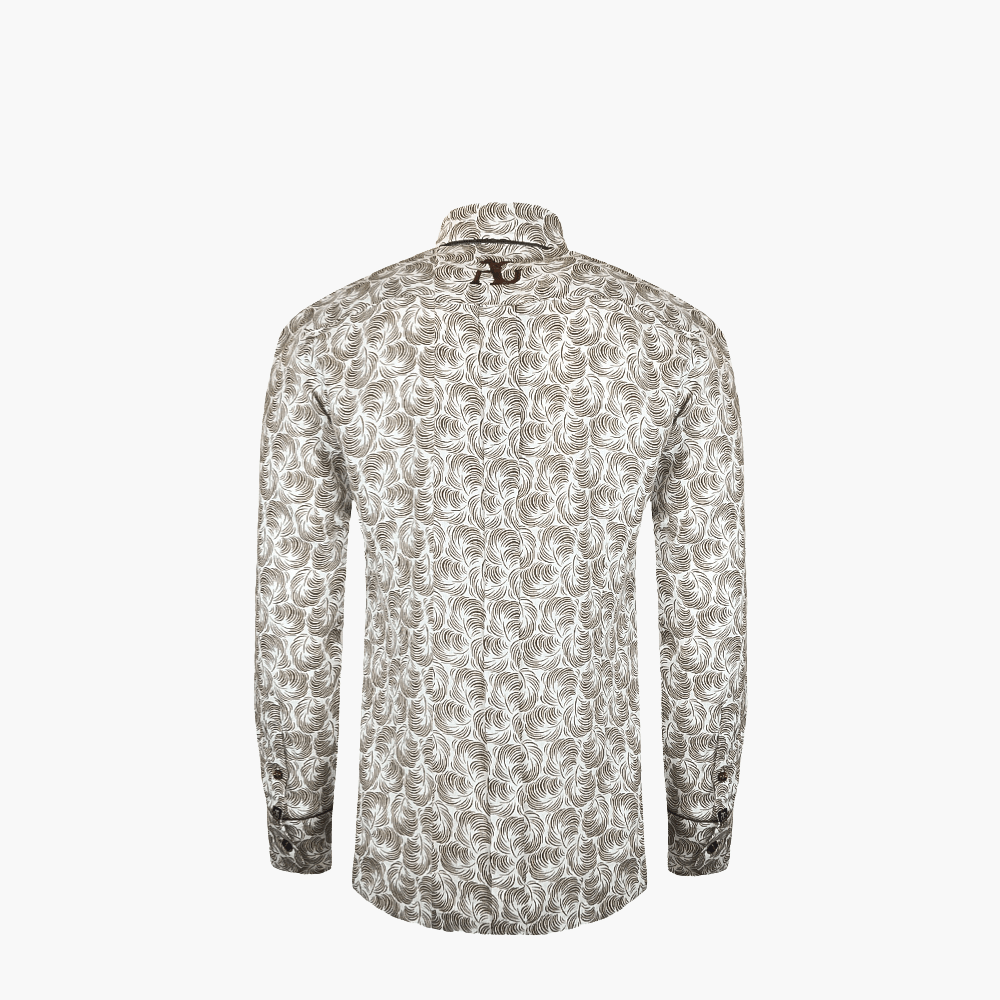 Brown Foliage Polo Shirt - Angelo Galasso - Luxury Italian Menswear London