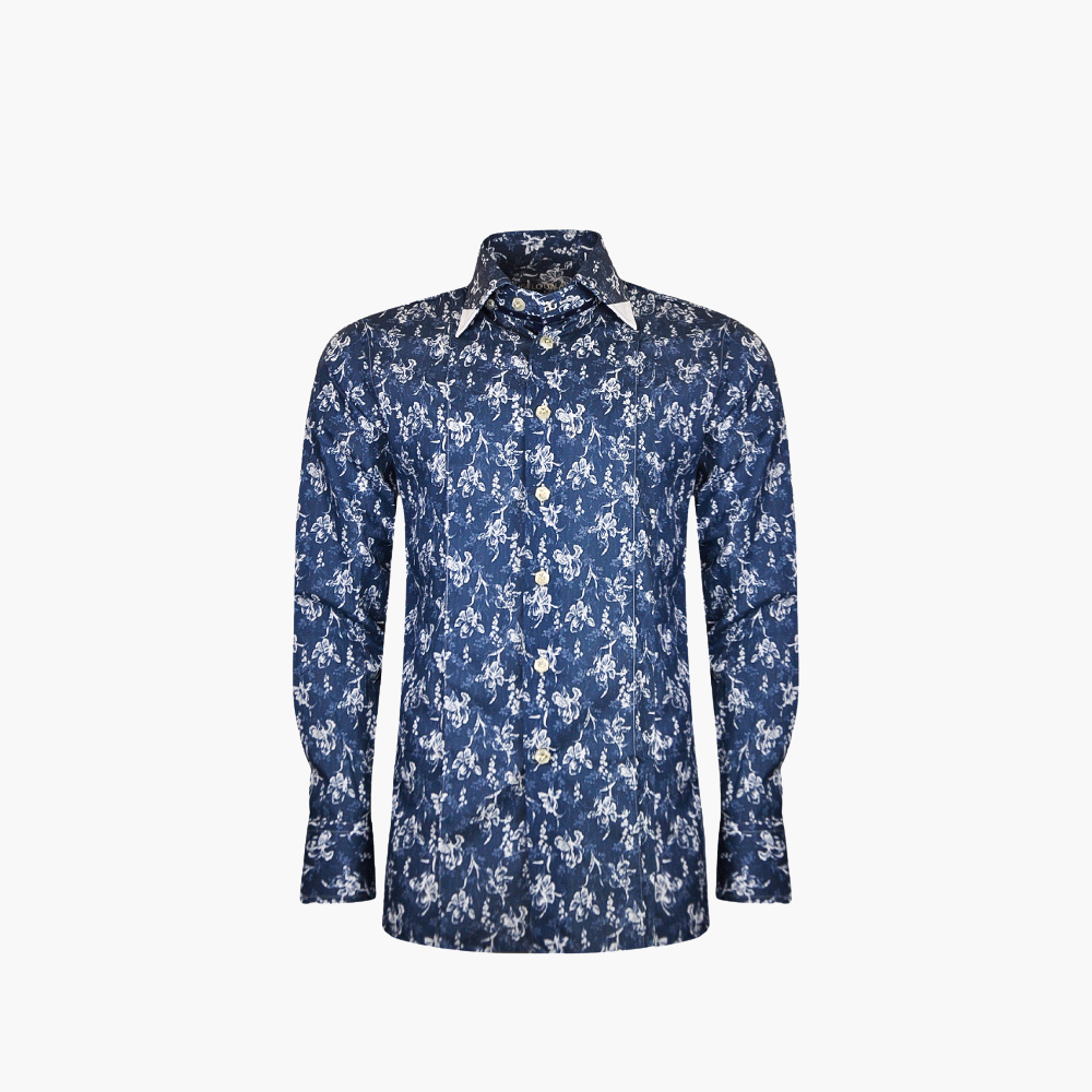 Blue Floral Print Corleone Shirt