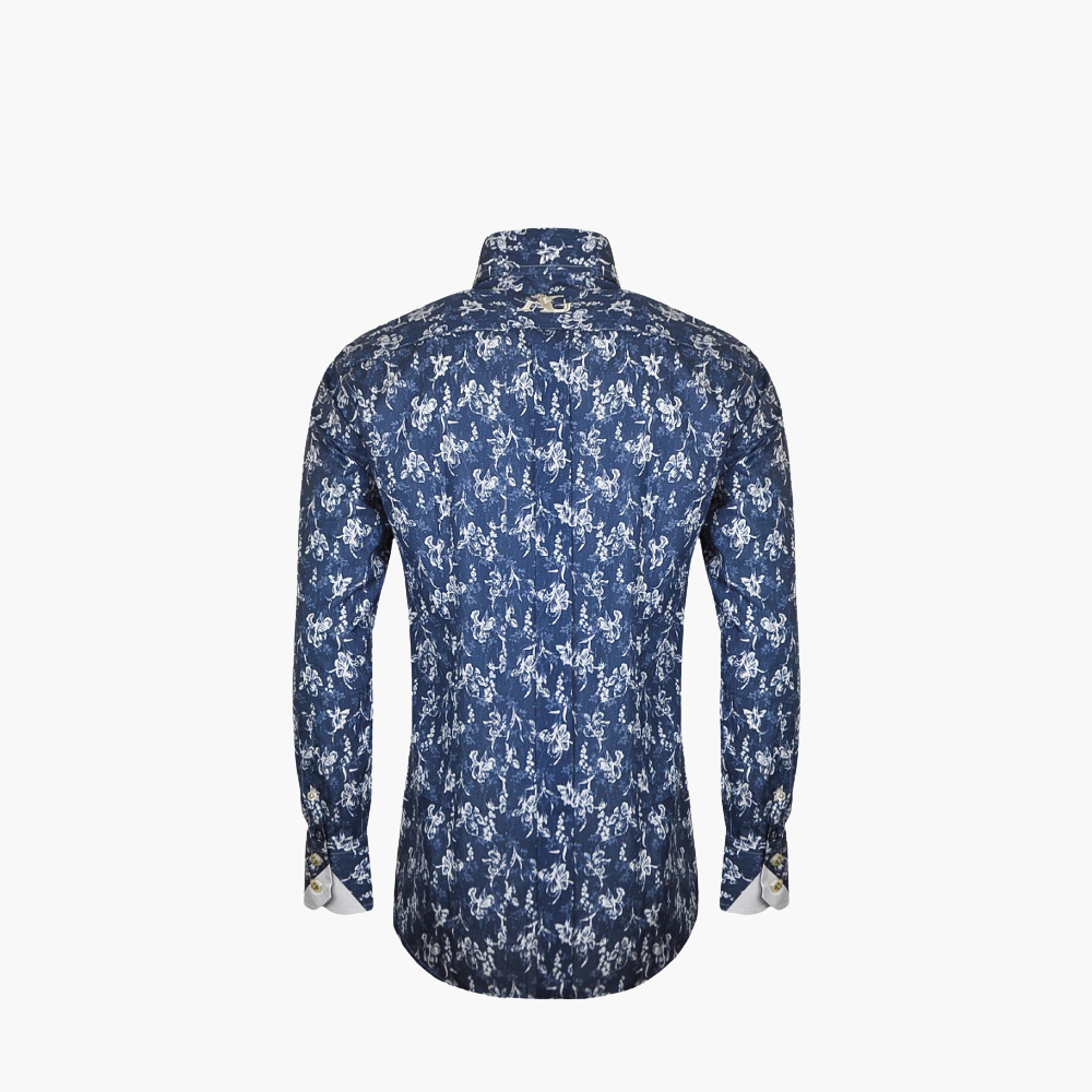 Blue Floral Print Corleone Shirt