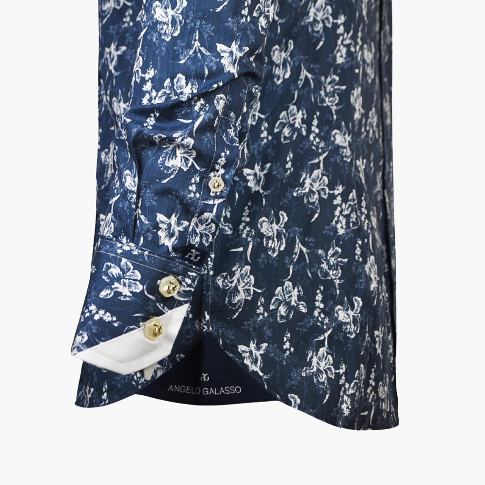Blue Floral Print Corleone Shirt